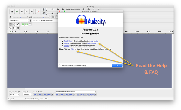 Audacity Help (click to enlarge)
